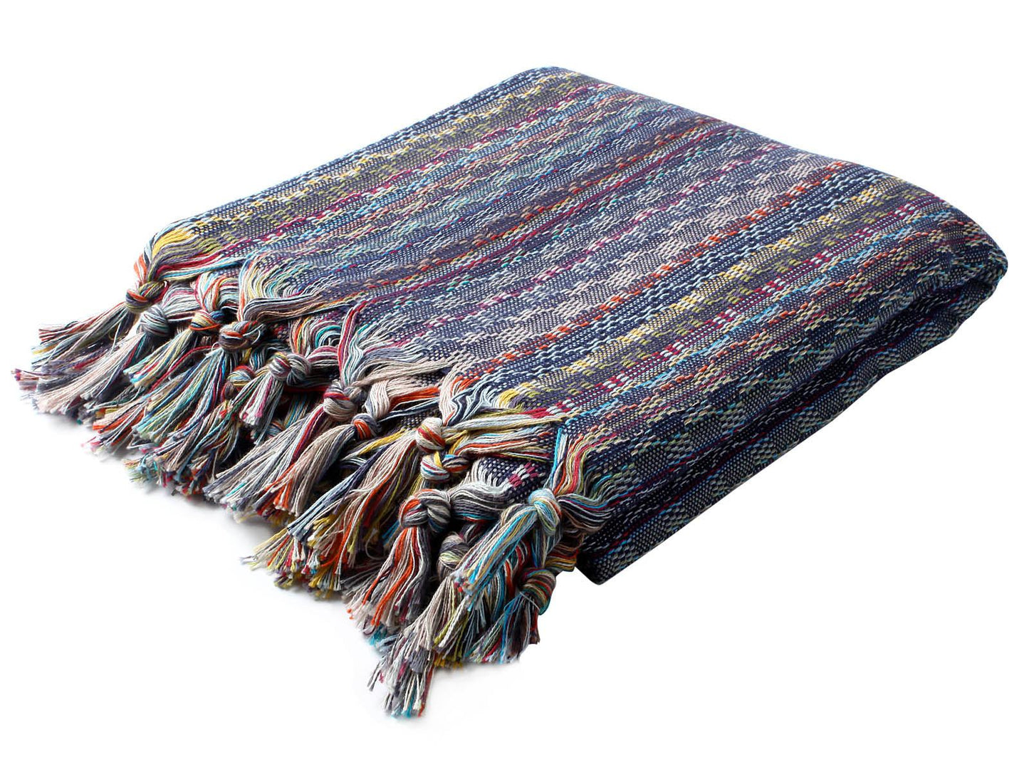 Set of 4 Turkish Beach Towel Colorful Series 39" X 71" 100% Cotton Dark Blue