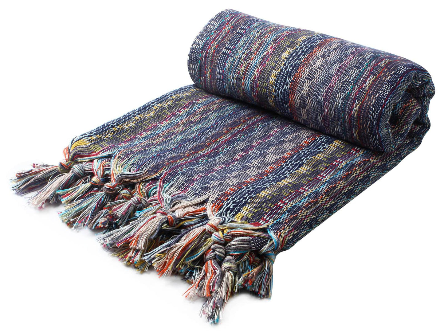 Set of 4 Turkish Beach Towel Colorful Series 39" X 71" 100% Cotton Dark Blue