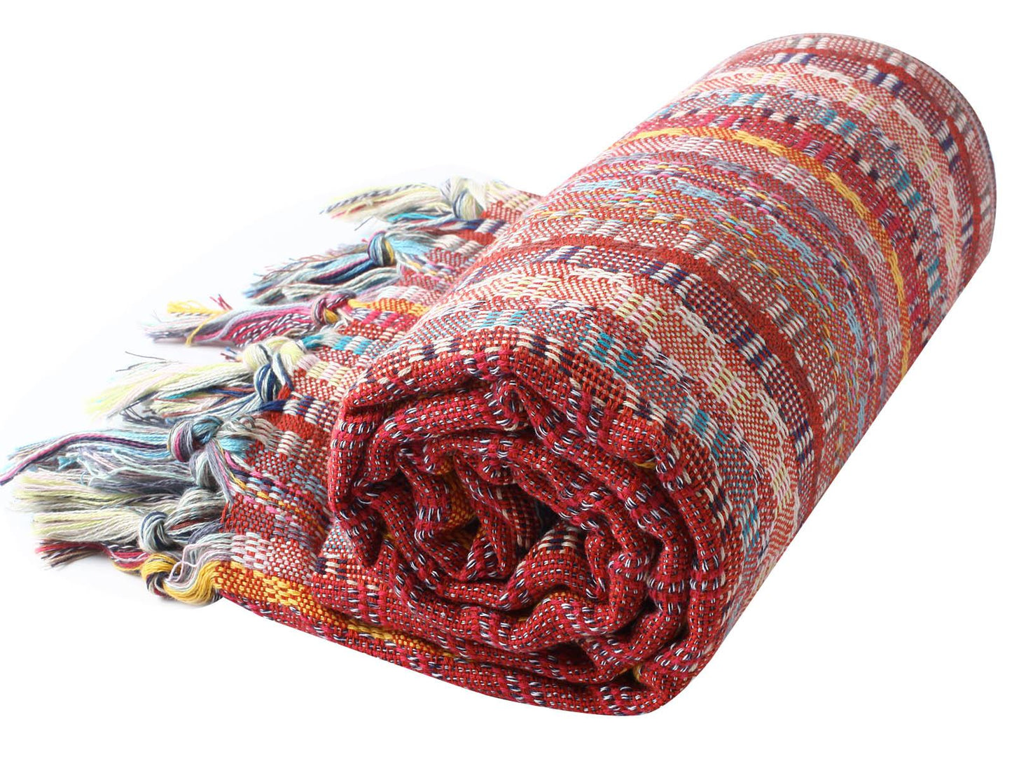 Set of 4 Turkish Beach Towel Colorful Series 39" X 71" 100% Red