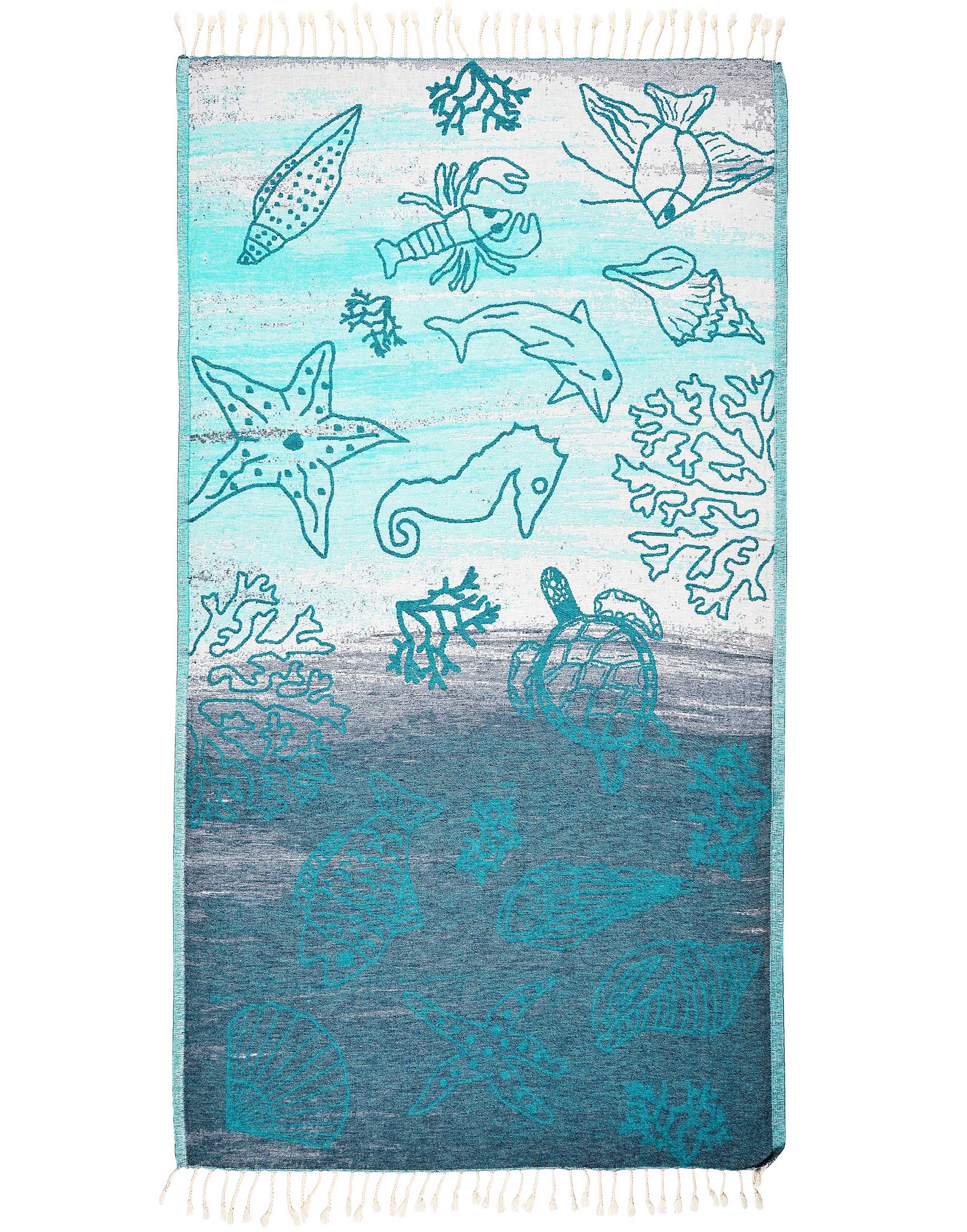 Cacala Turkish Beach Towel Ocean Series 36” x 63” 100% Cotton