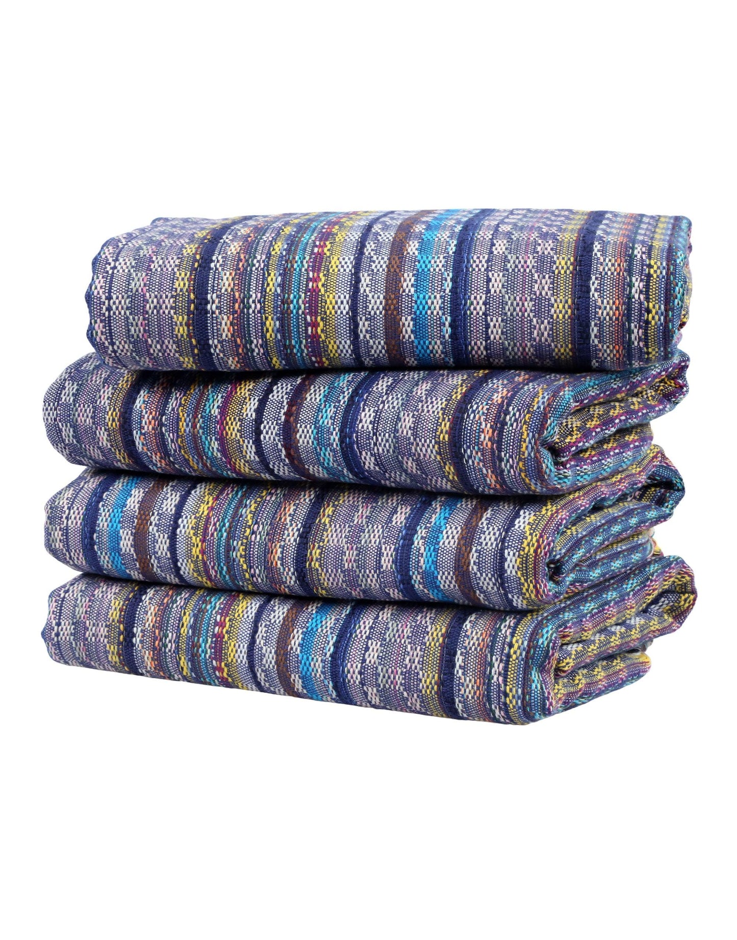 Set of 4 Turkish Beach Towel Colorful Series 39" X 71" 100% Cotton Dark Blue