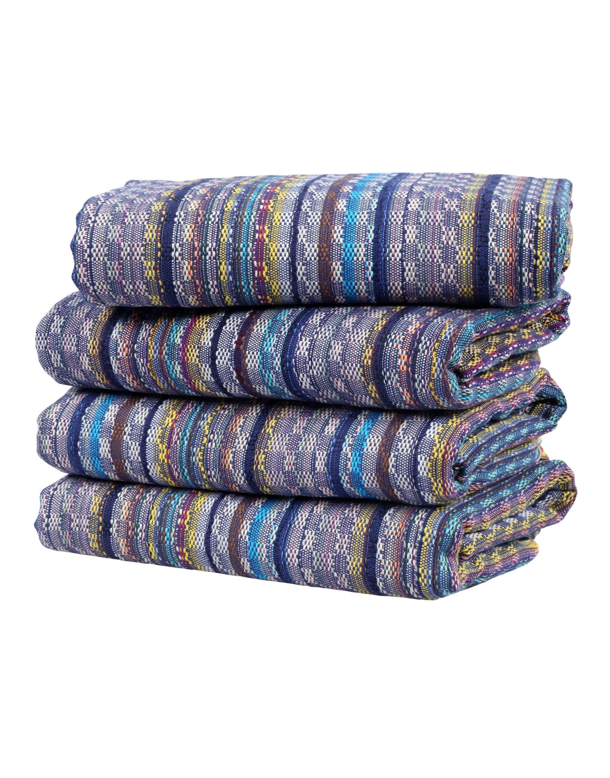 Set of 4 Turkish Beach Towel Colorful Series 39" X 71" 100% Cotton Dark Blue