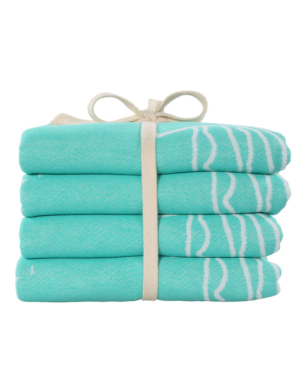 Set of 4 Turkish Beach Towels Nautical Series Pestemal 36"x63" , Jelly Fish