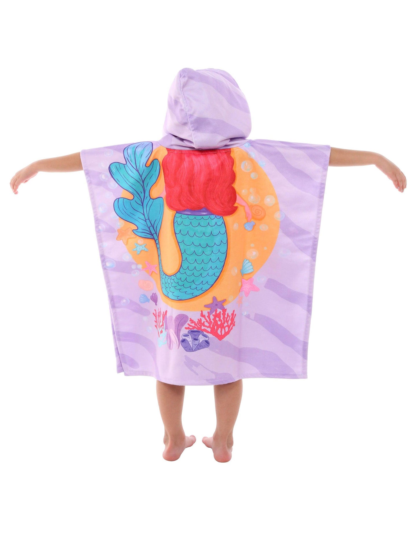 Kids Hooded Poncho Mermaid - Cacala