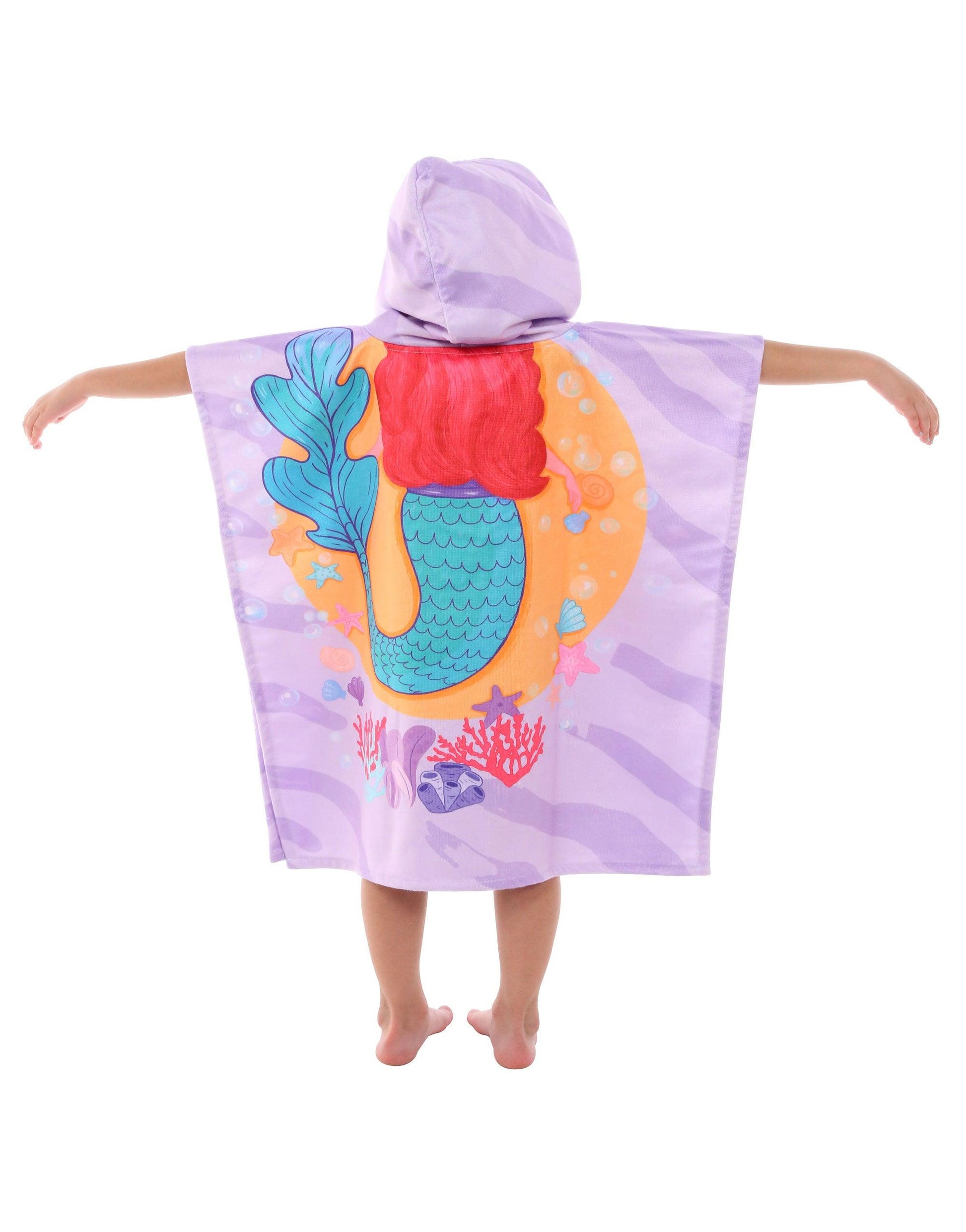 Kids Hooded Poncho Mermaid - Cacala