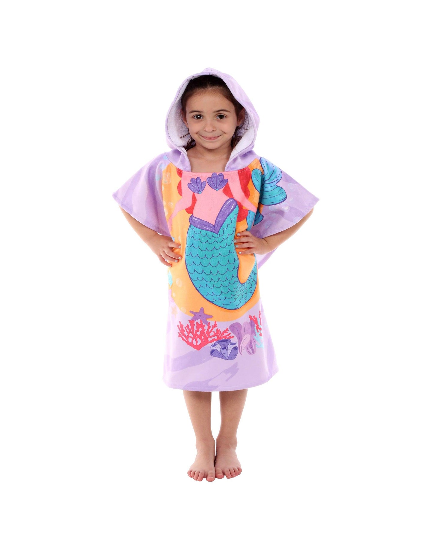 Kids Hooded Poncho Mermaid - Cacala