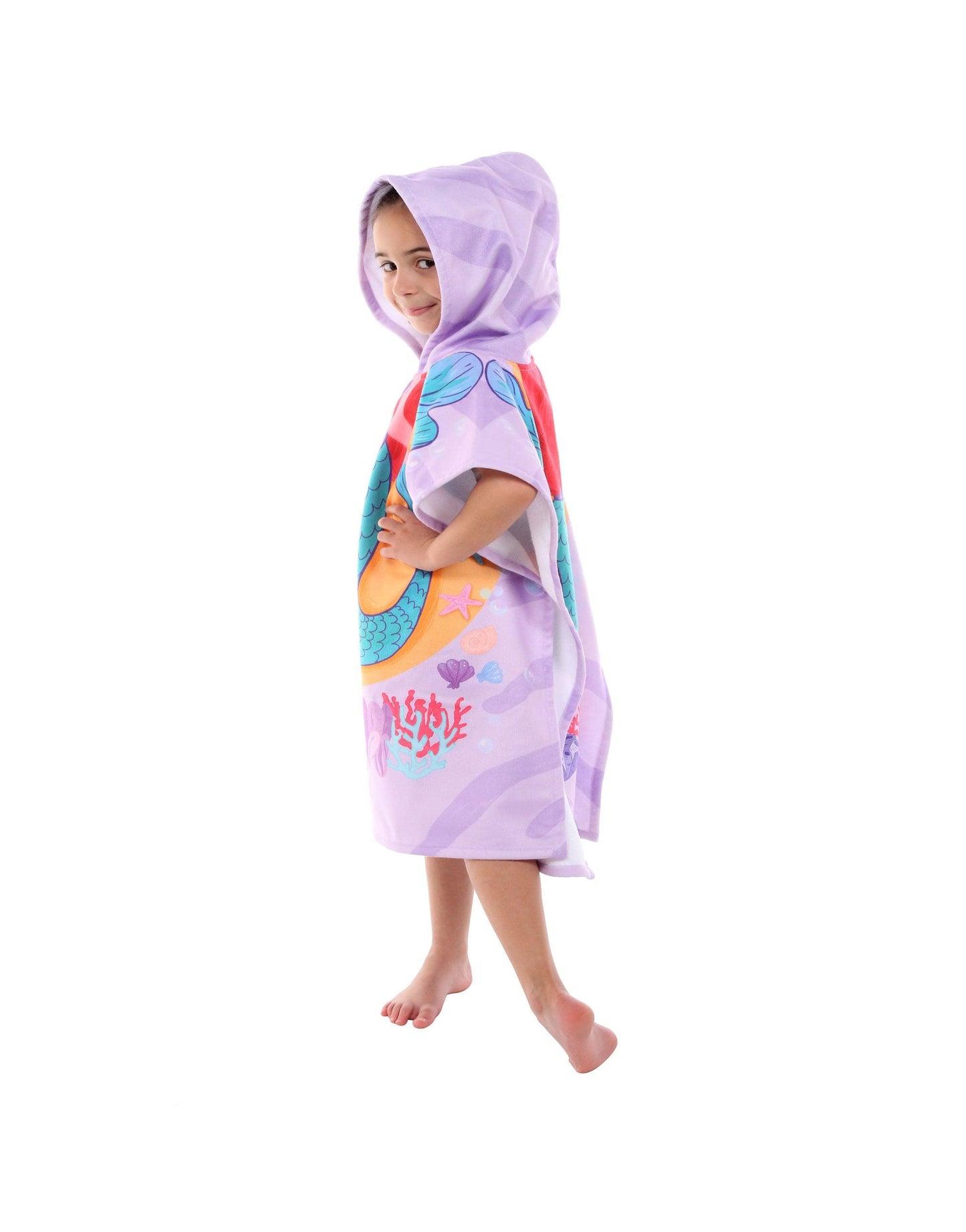 Kids Hooded Poncho Mermaid - Cacala