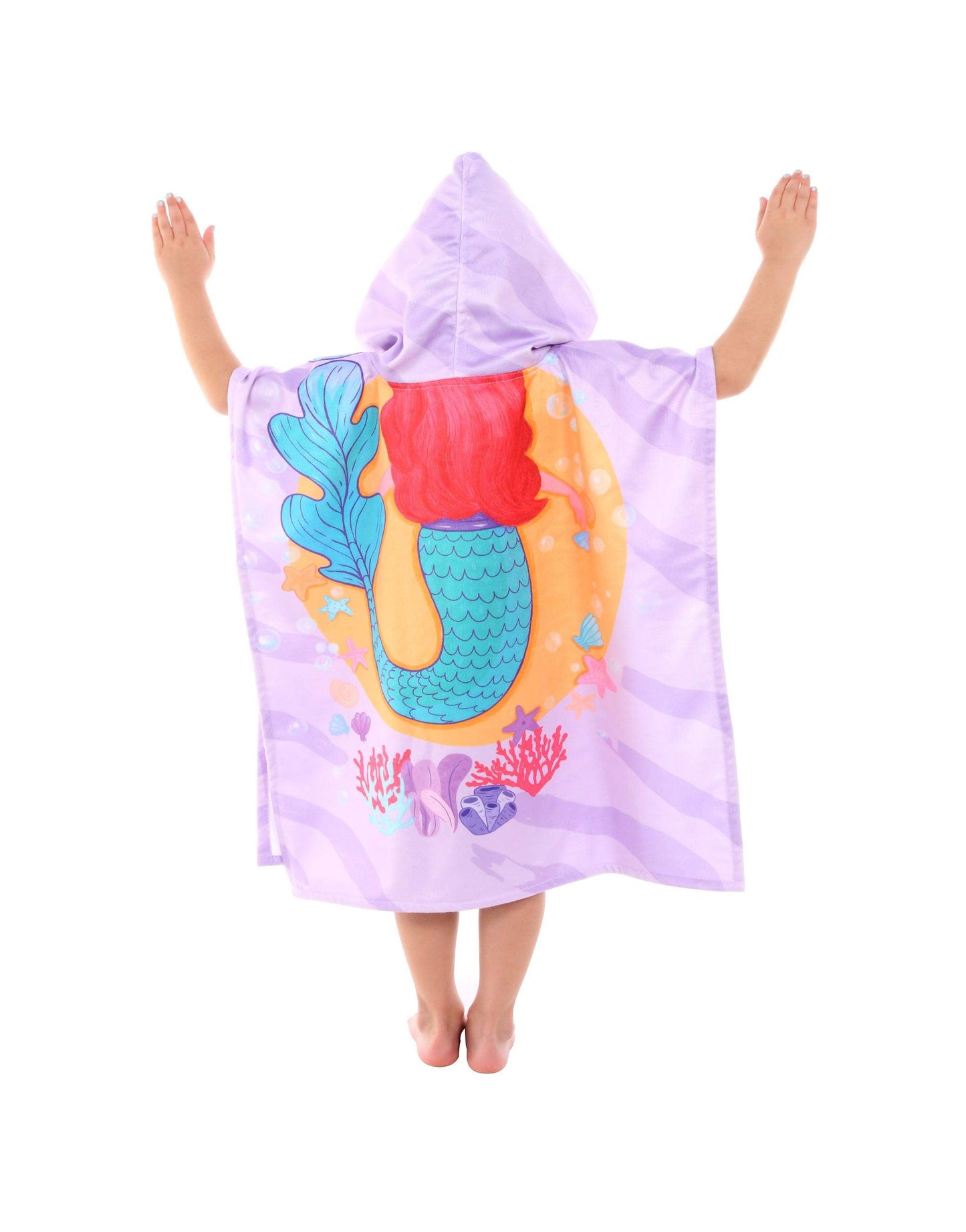 Kids Hooded Poncho Mermaid - Cacala