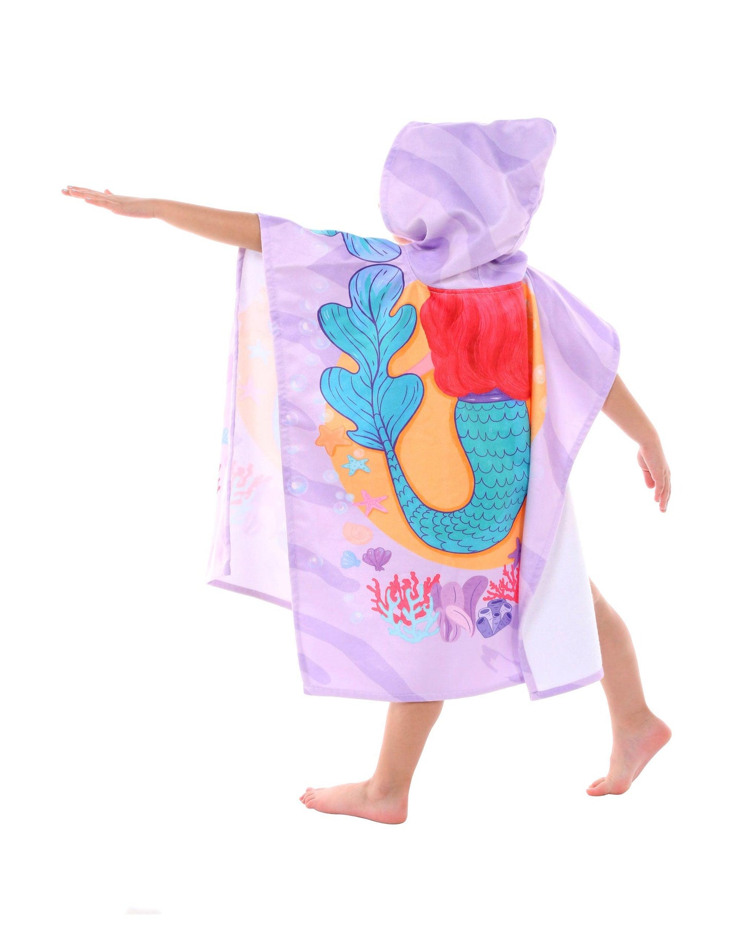 Kids Hooded Poncho Mermaid - Cacala