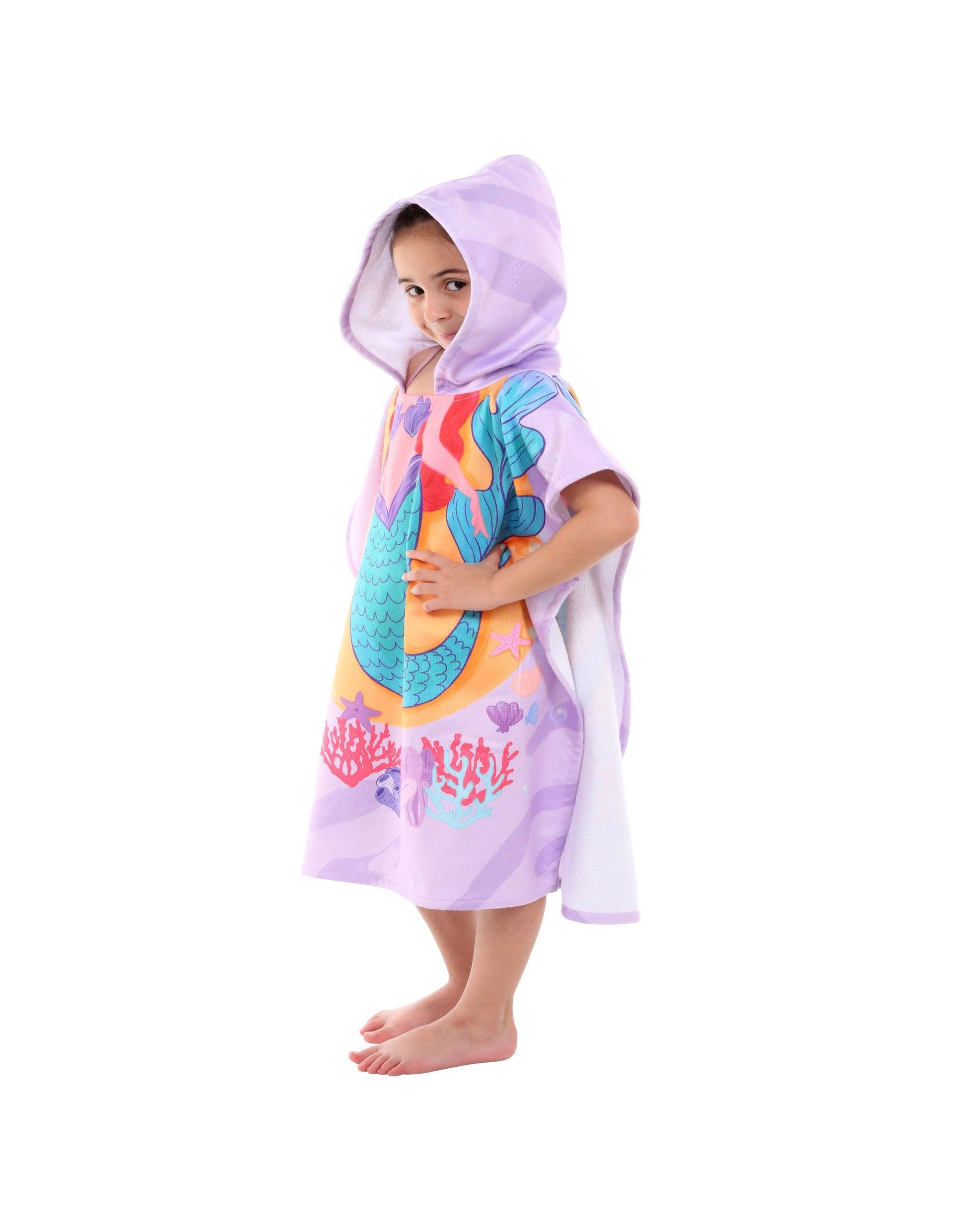Kids Hooded Poncho Mermaid - Cacala