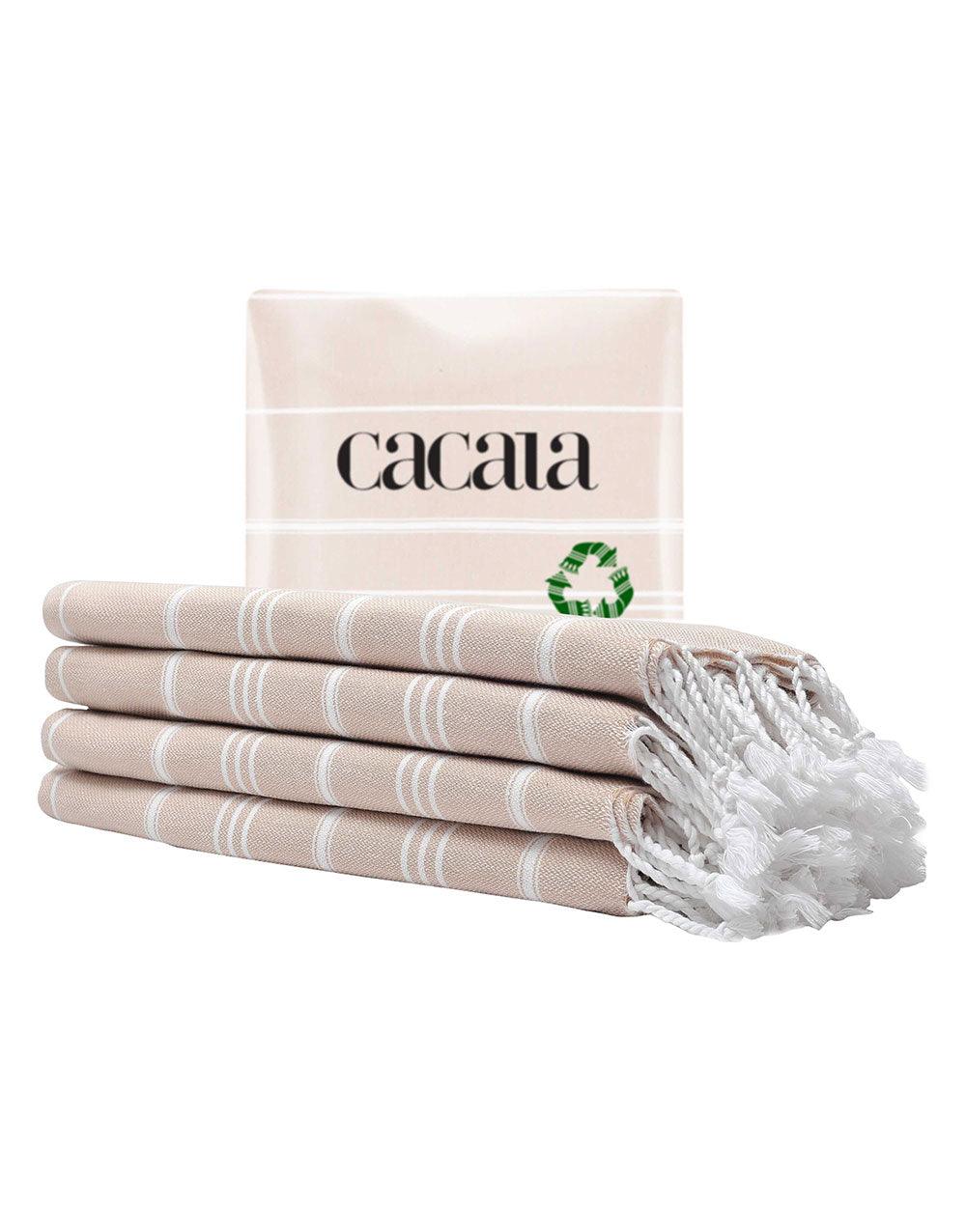 Set of 4 Cotton Turkish Hand Towels Quick-Dry Kitchen Tea Towel 60x90 cm