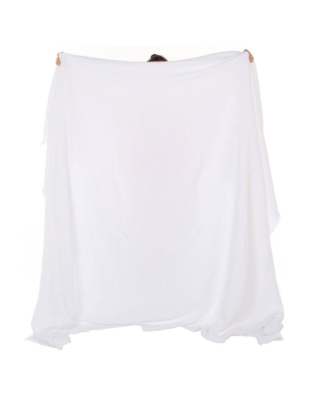 Cacala Luxury Throw Blanket Muslin Series 100% Cotton White - Cacala