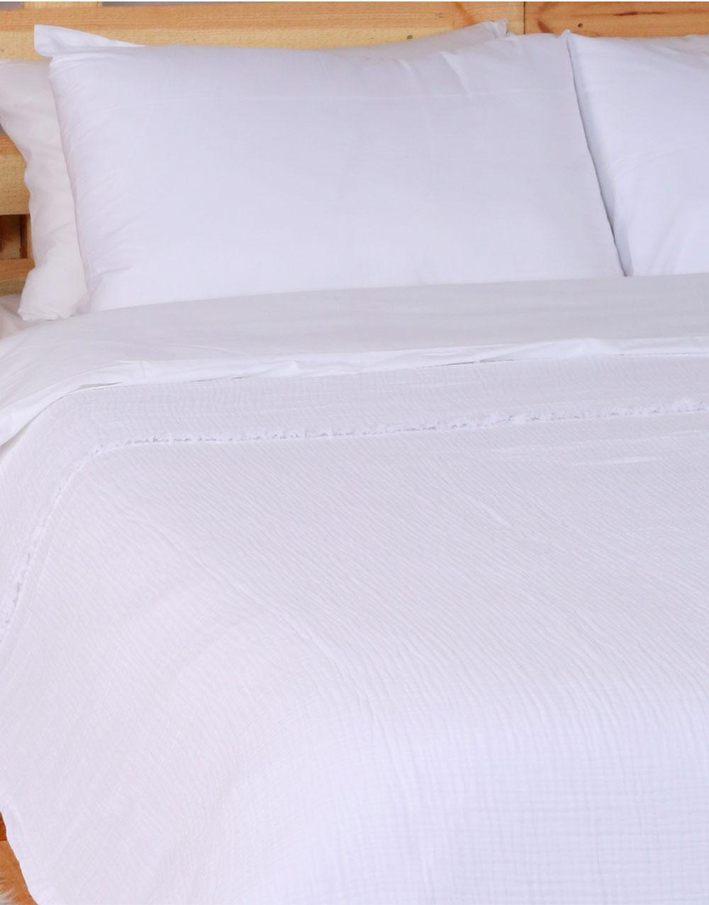 Cacala Luxury Throw Blanket Muslin Series 100% Cotton White - Cacala