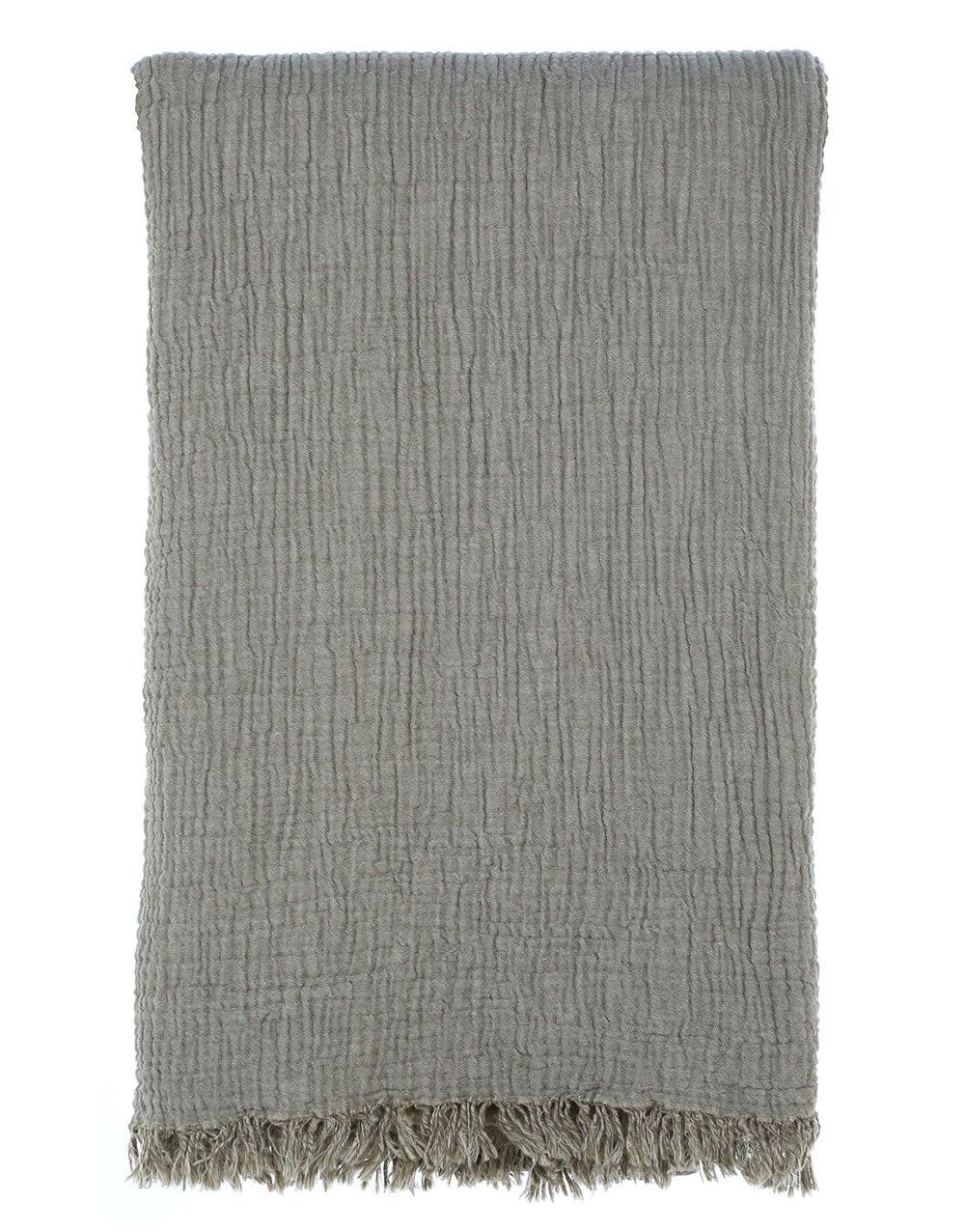 Cacala Turkish Throw Blanket Muslin Series 100% Cotton Green - Cacala