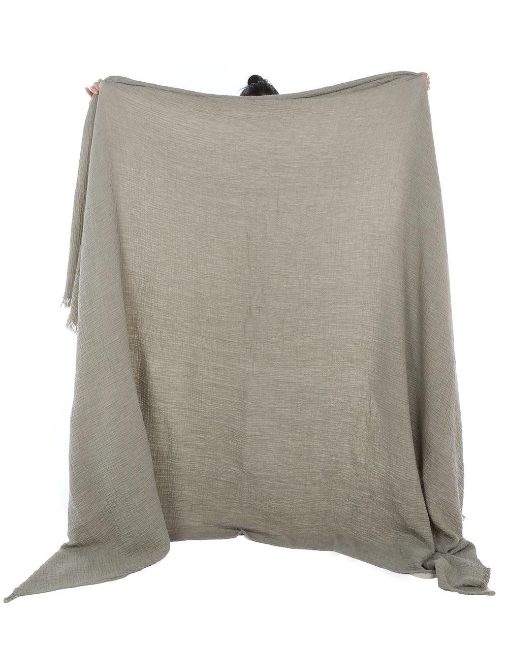 Cacala Turkish Throw Blanket Muslin Series 100% Cotton Green - Cacala