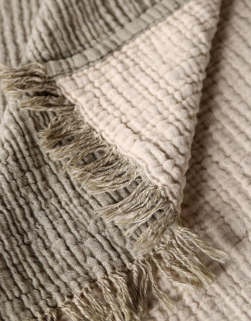 Cacala Turkish Throw Blanket Muslin Series 100% Cotton Green - Cacala