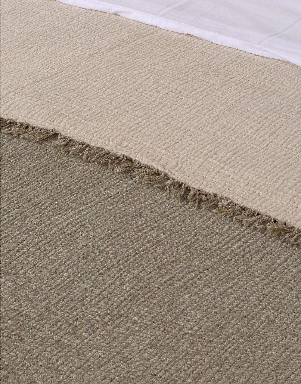 Cacala Turkish Throw Blanket Muslin Series 100% Cotton Green - Cacala