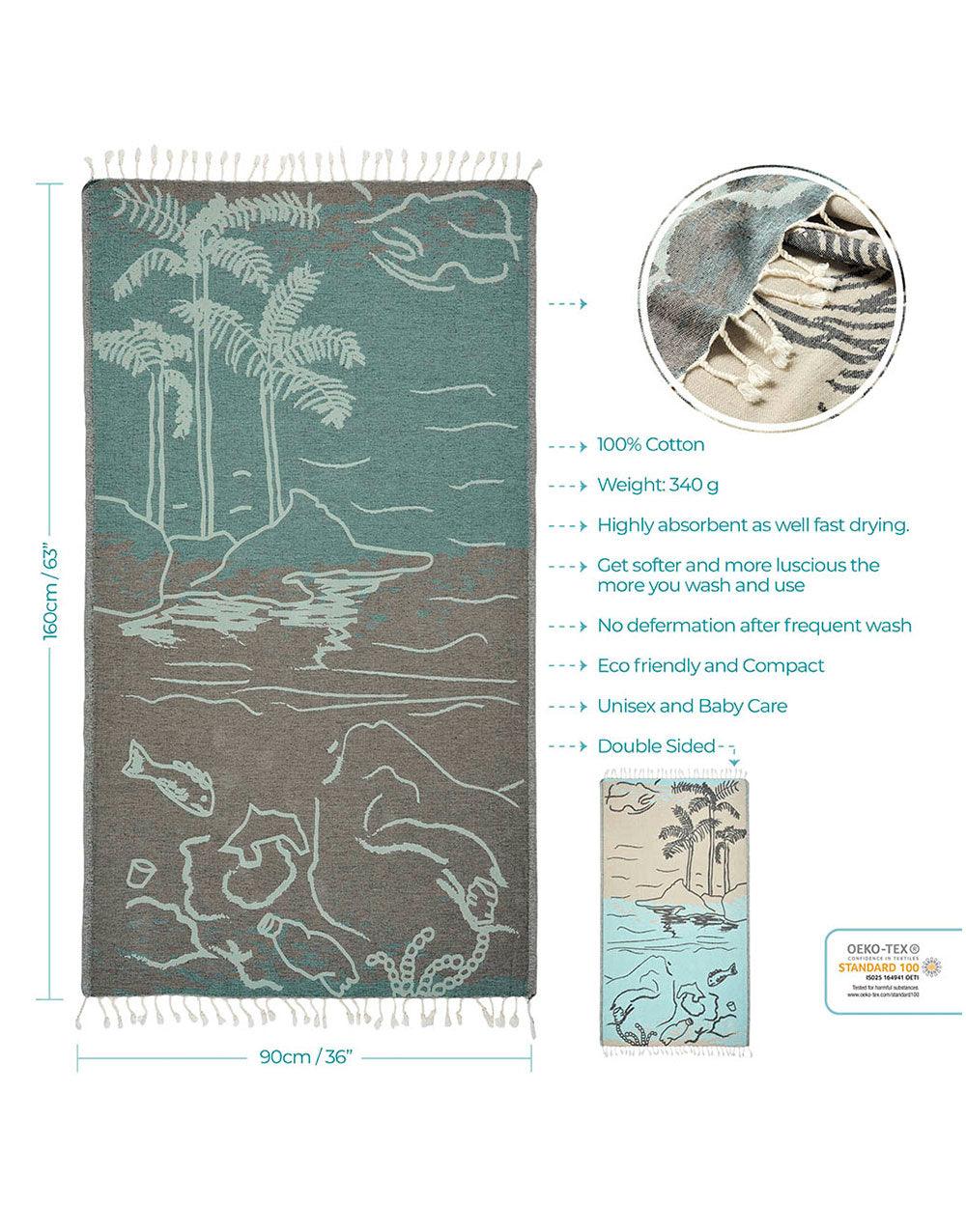 Island Turkish Beach Towel - Cacala