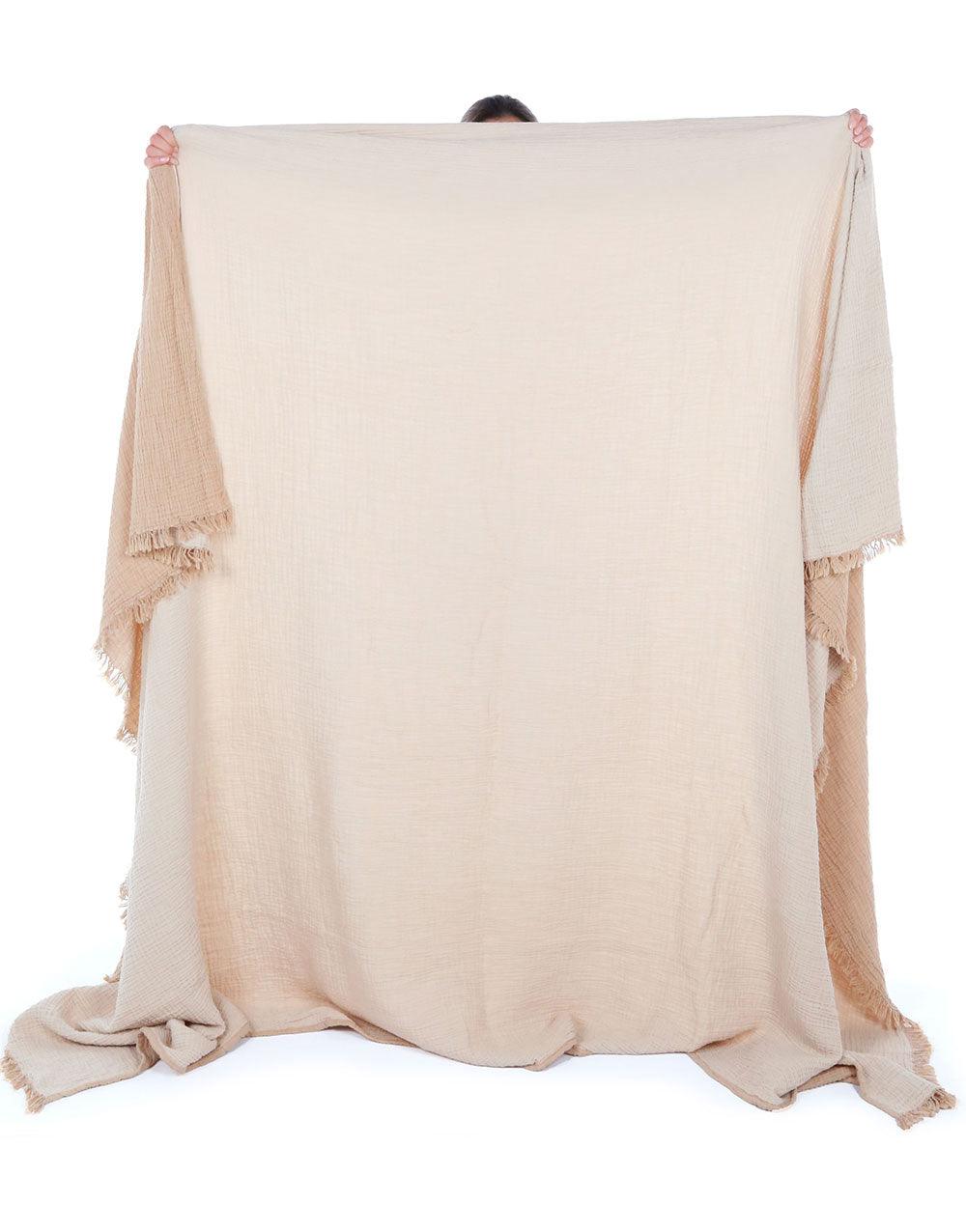 Throw Blanket Muslin Beige - Cacala