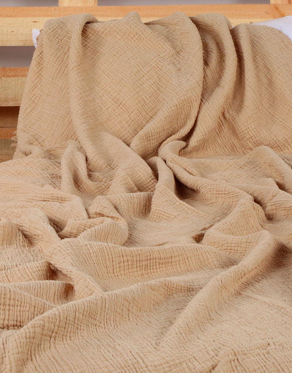 Throw Blanket Muslin Beige - Cacala