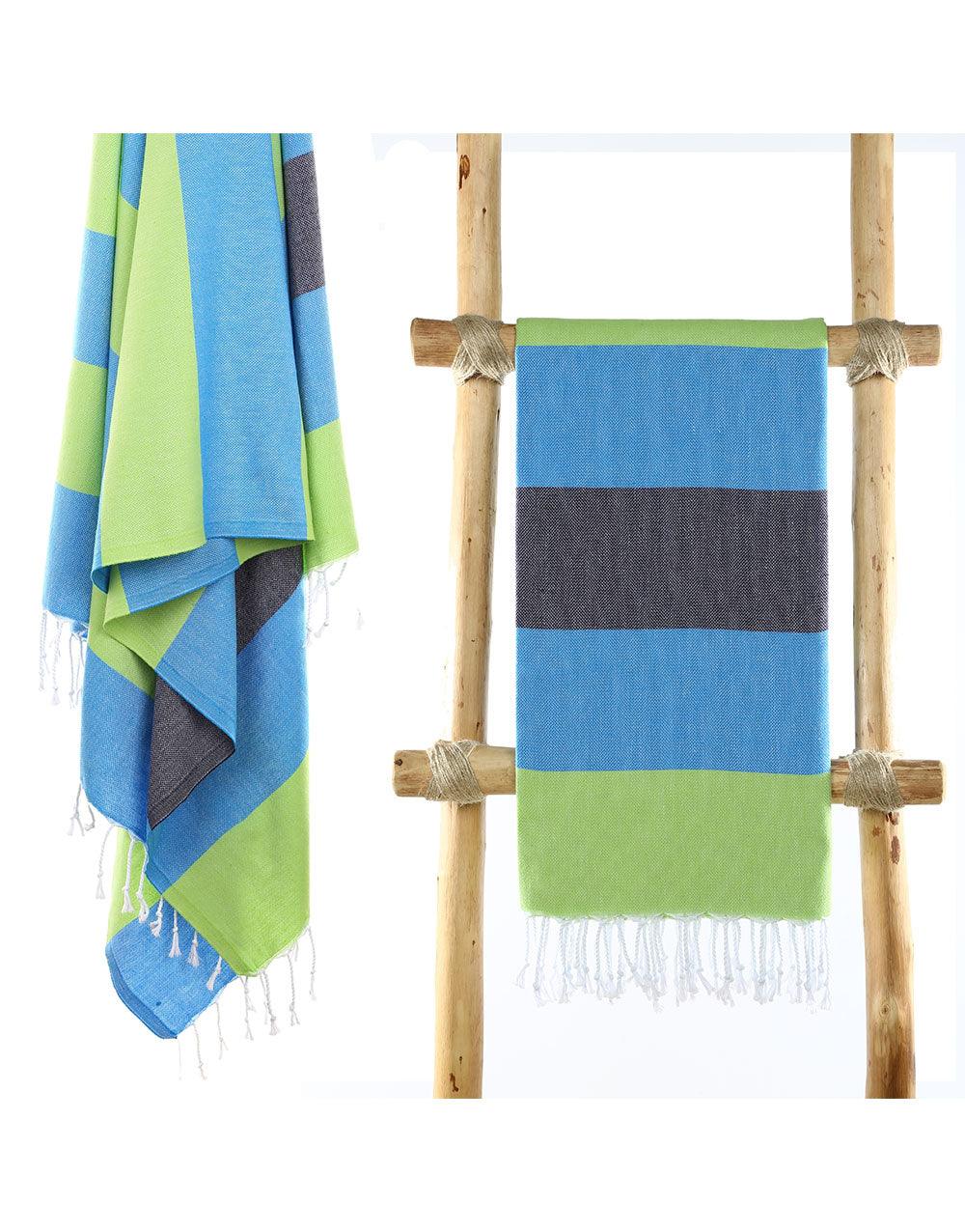 Wide Stripe Turkish Beach Towel - Cacala