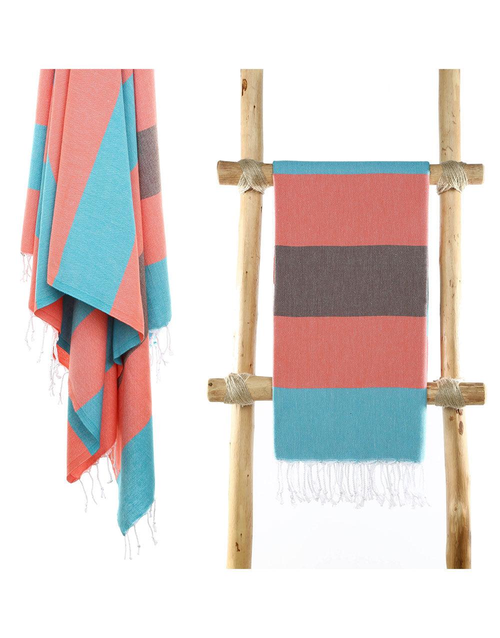 Wide Stripe Turkish Beach Towel - Cacala