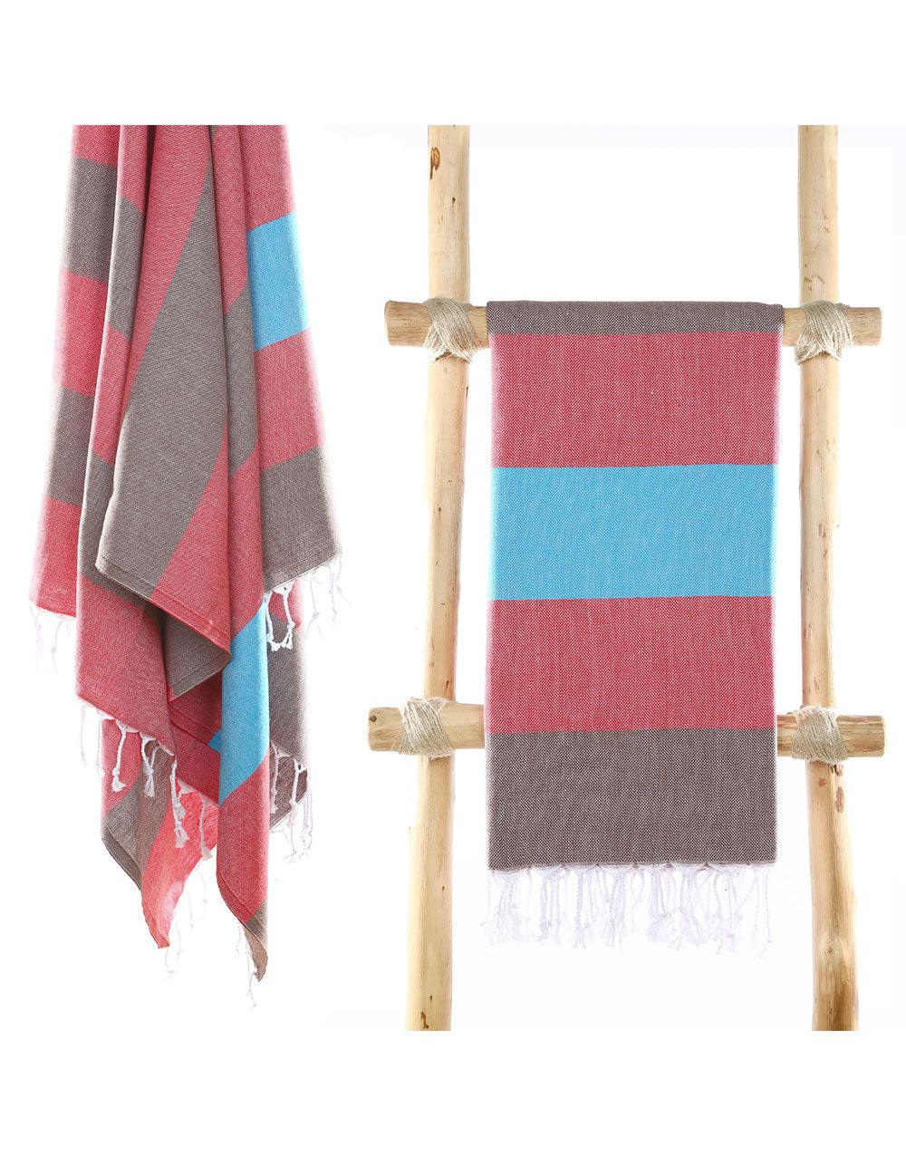 Wide Stripe Turkish Beach Towel - Cacala