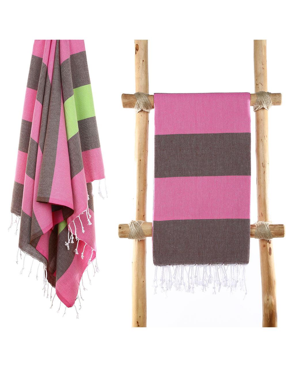Wide Stripe Turkish Beach Towel - Cacala