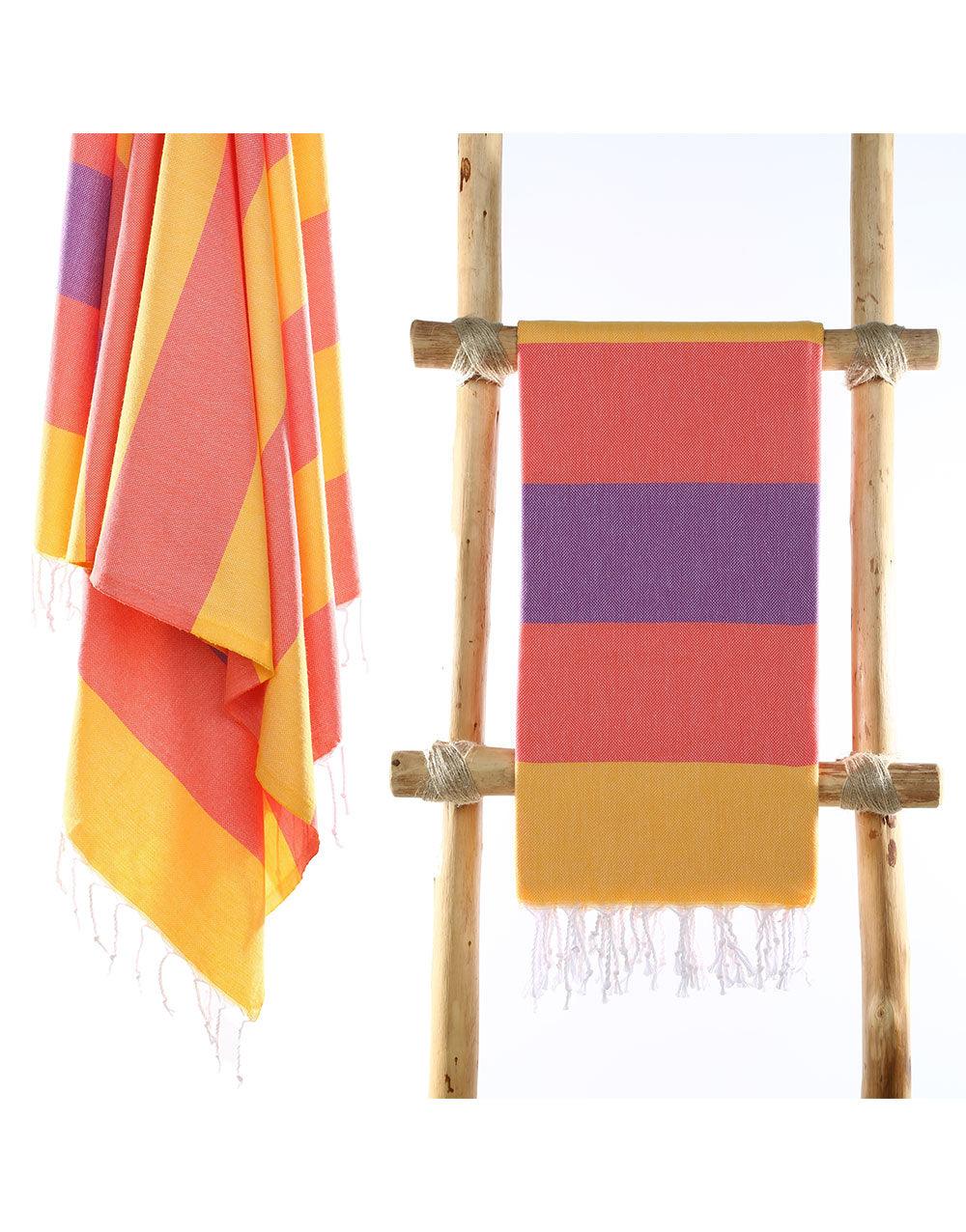 Wide Stripe Turkish Beach Towel - Cacala