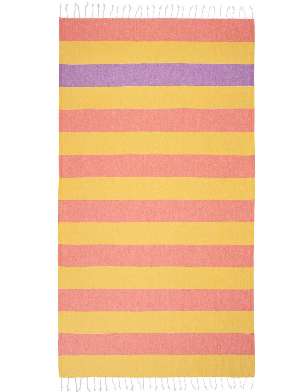 Wide Stripe Turkish Beach Towel - Cacala