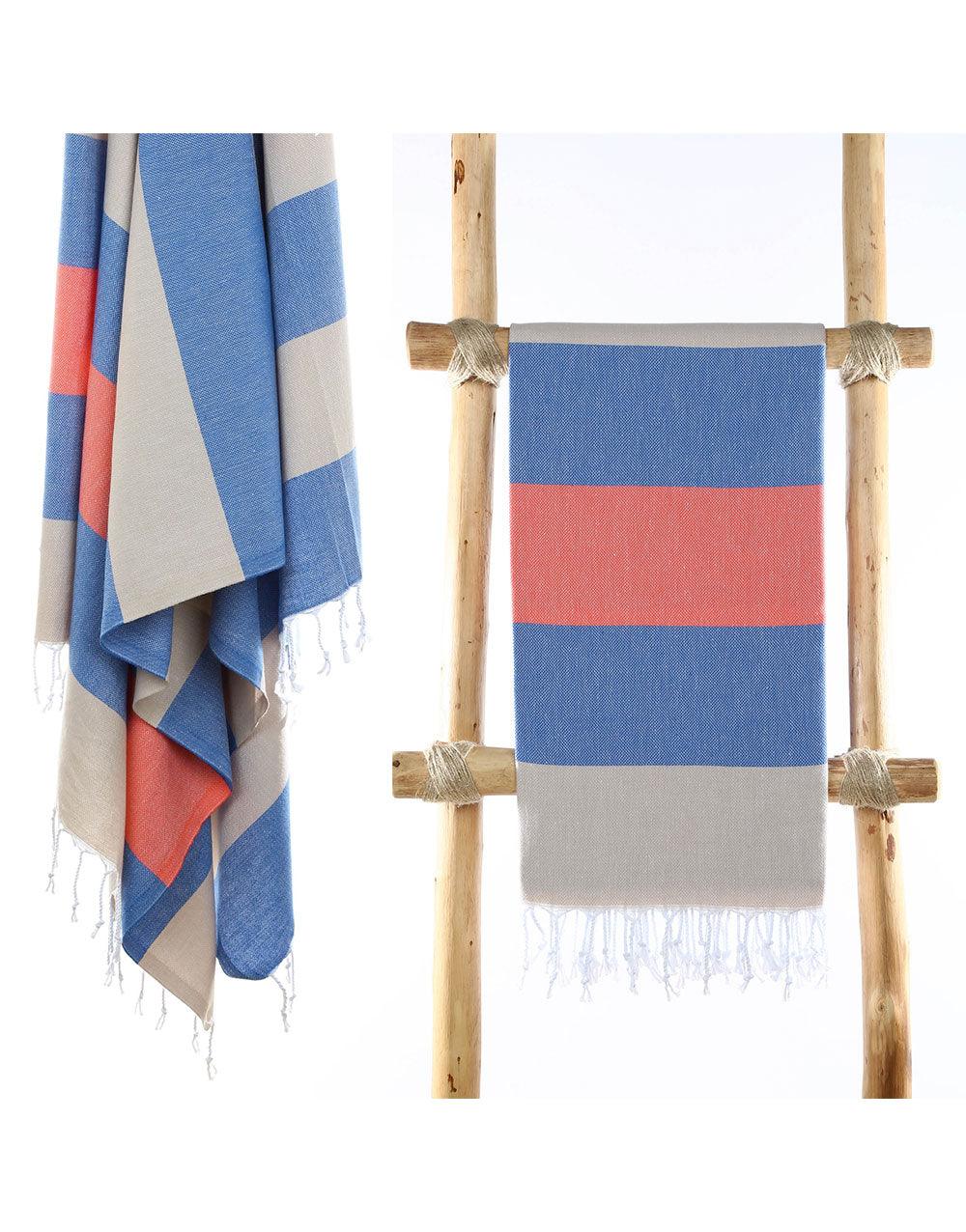 Wide Stripe Turkish Beach Towel - Cacala