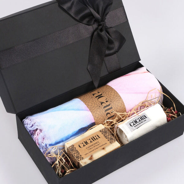 Gift Pack - Tye Dye Turkish Towel Organic Soap & Bath Glove
