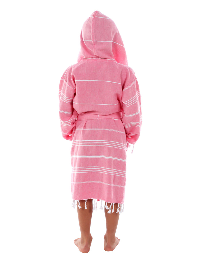 Cacala Kids Bathrobes Pure Series 100% Cotton kids judy hooded poncho with drawstrings