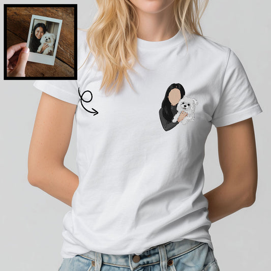 Custom Photo Embroidered T-Shirt (Pet Lover)