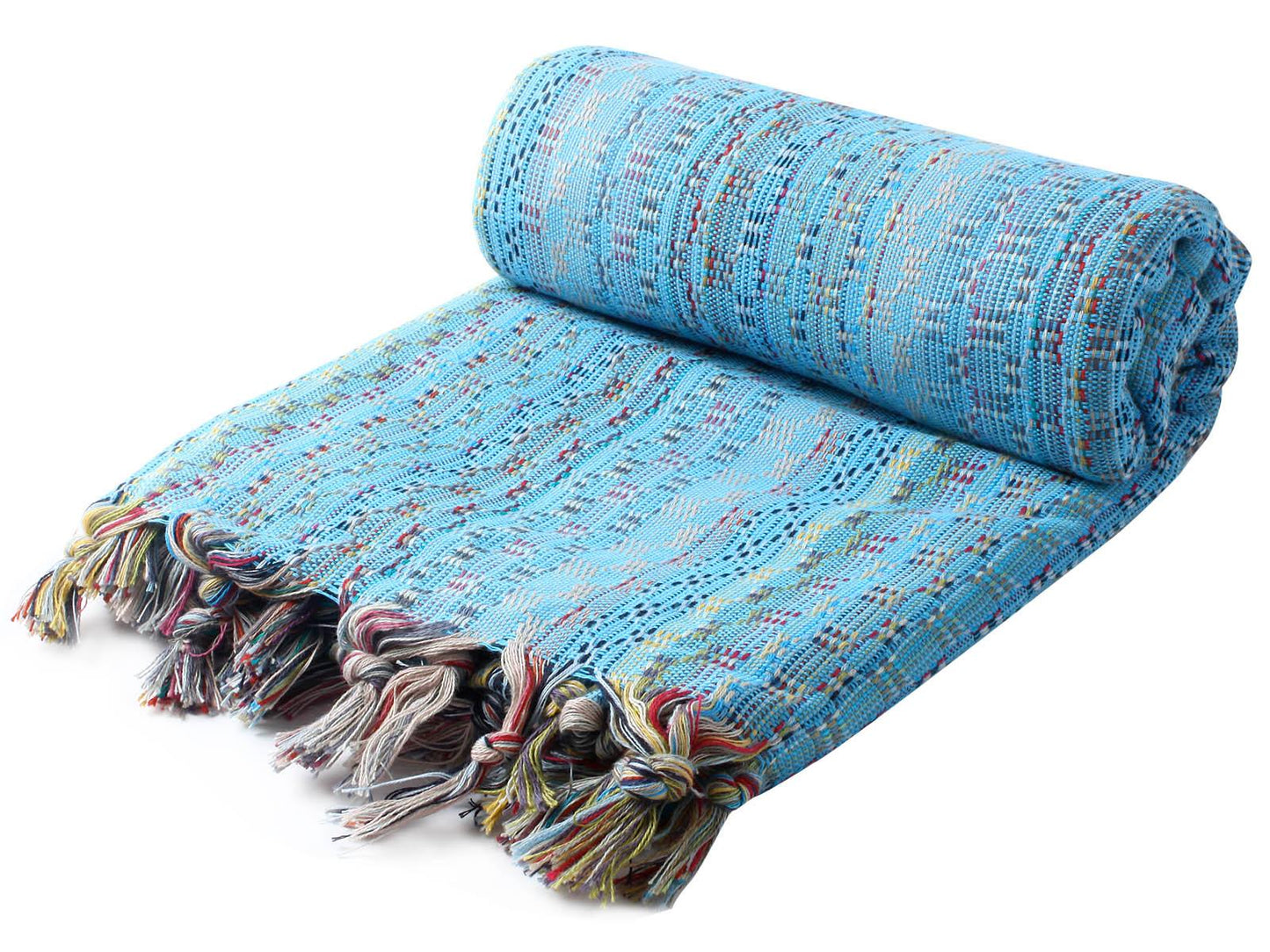 Set of 4 Turkish Beach Towel Colorful Series 39" X 71" 100% Cotton Blue