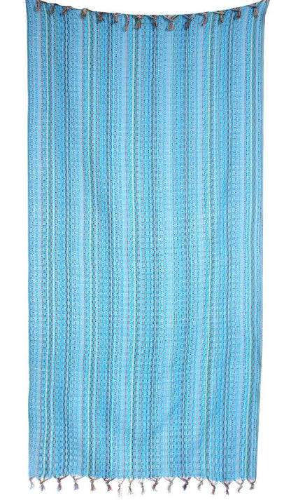 Set of 4 Turkish Beach Towel Colorful Series 39" X 71" 100% Cotton Blue