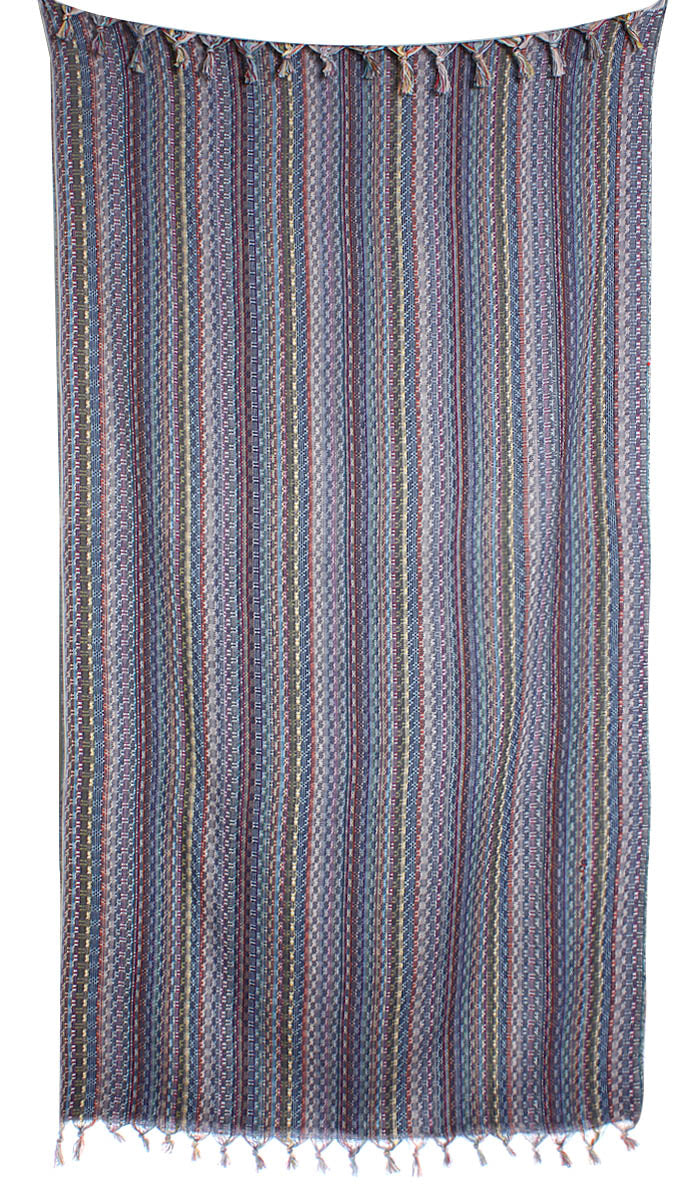 Set of 4 Turkish Beach Towel Colorful Series 39" X 71" 100% Cotton Dark Blue