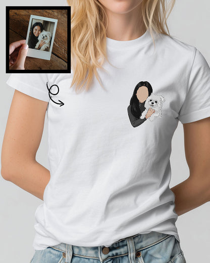 Custom Photo Embroidered T-Shirt (Pet Lover)