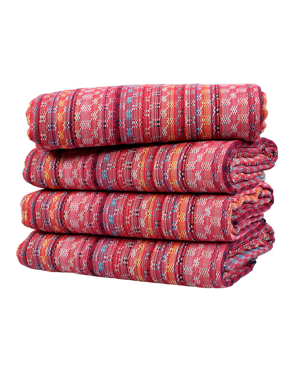 Set of 4 Turkish Beach Towel Colorful Series 39" X 71" 100% Red