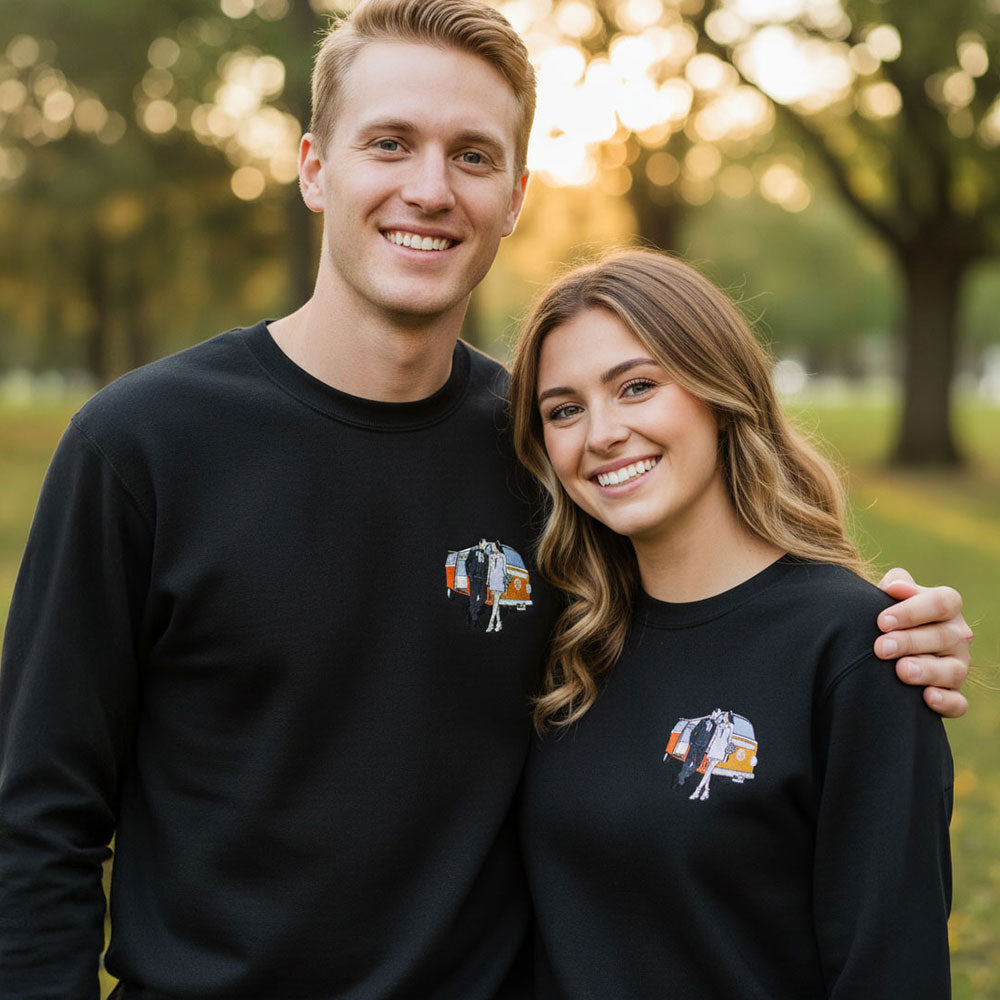 Custom Photo Embroidered Stone Wash T-shirt
