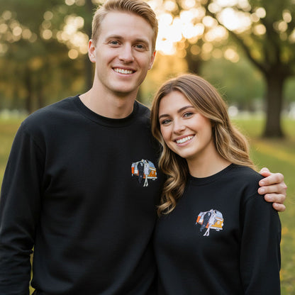 Custom Photo Embroidered Stone Wash T-shirt