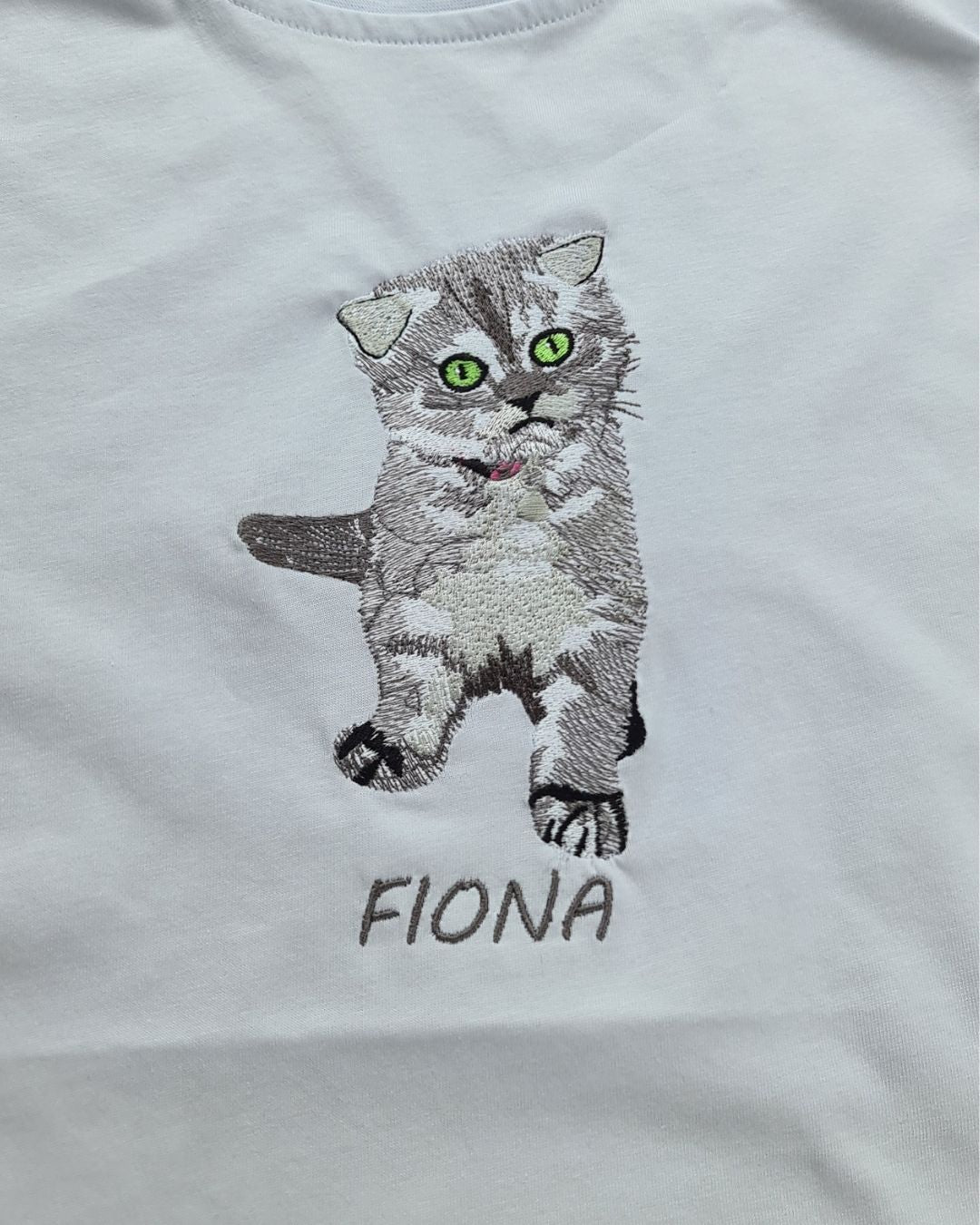 Custom Photo Embroidered T-Shirt (Pet Lover)