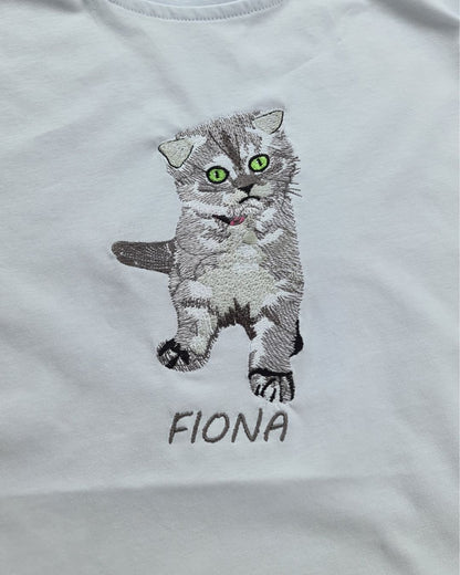Custom Photo Embroidered T-Shirt (Pet Lover)