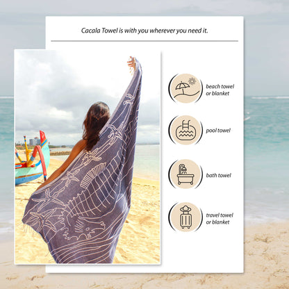 Ocean Turkish Beach Towel - Cacala