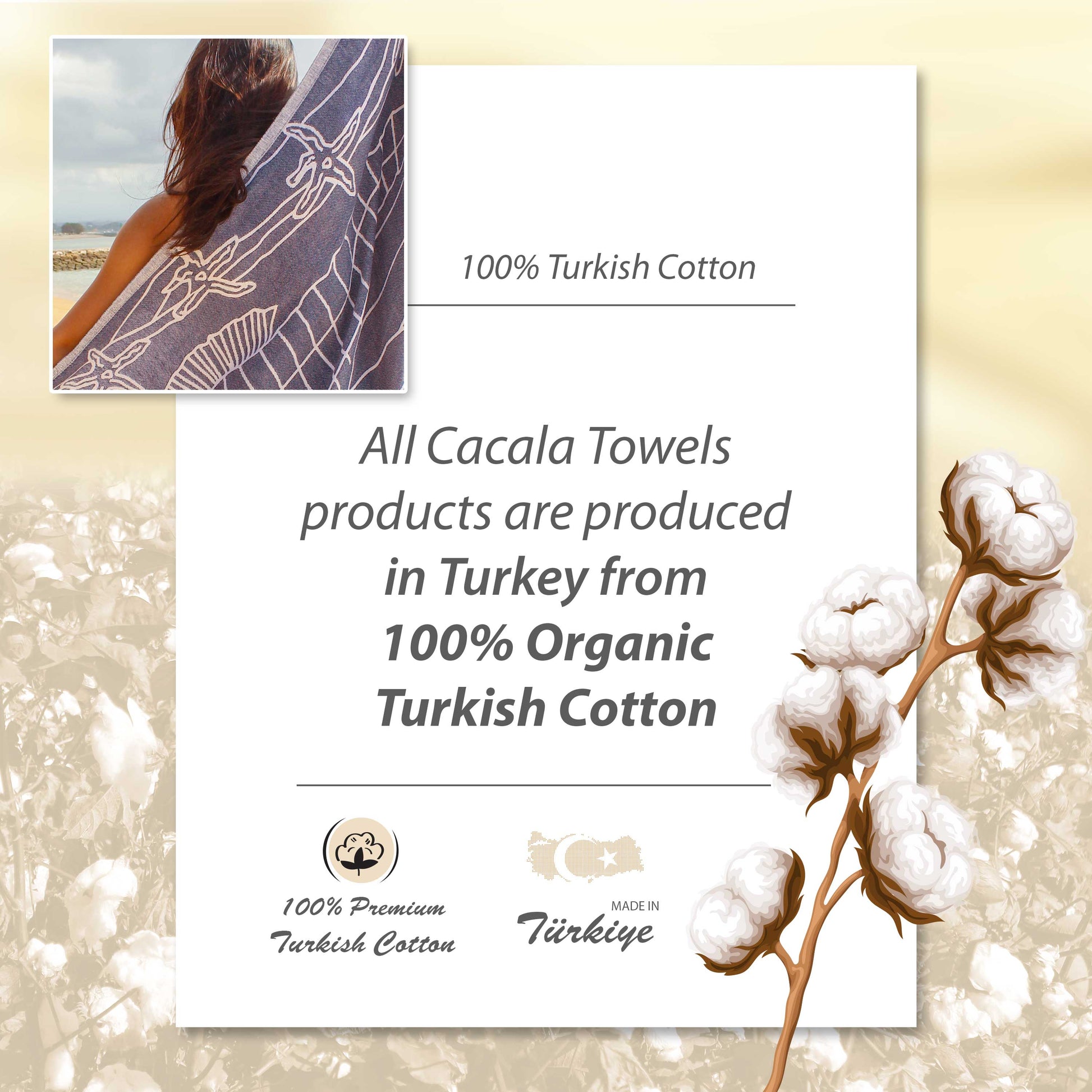 Ocean Turkish Beach Towel - Cacala