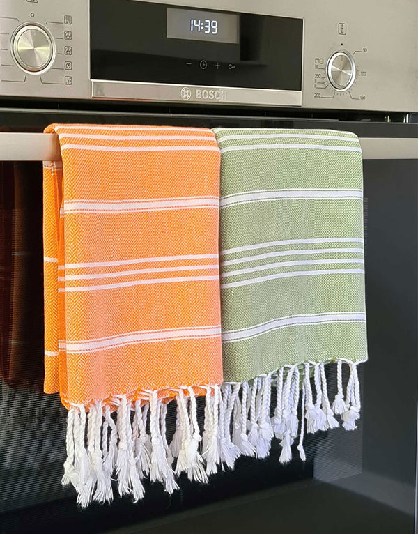 Cacala Luxury Kitchen Towel Set 4 Peskir 60 x 90 cm 100% Cotton Salmon