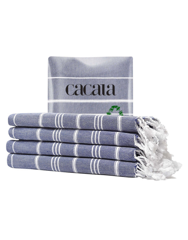 Cacala Kitchen Towels Set 4 Peskir 60 X 90 cm Darkblue 100% Cotton