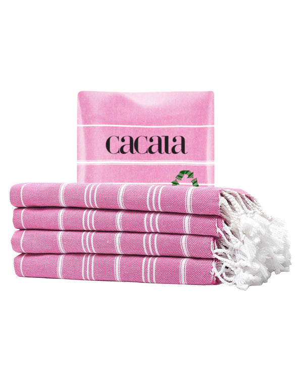 Cacala Kitchen Towels Set 4 Peskir 60 X 90 cm Fushia 100% Cotton