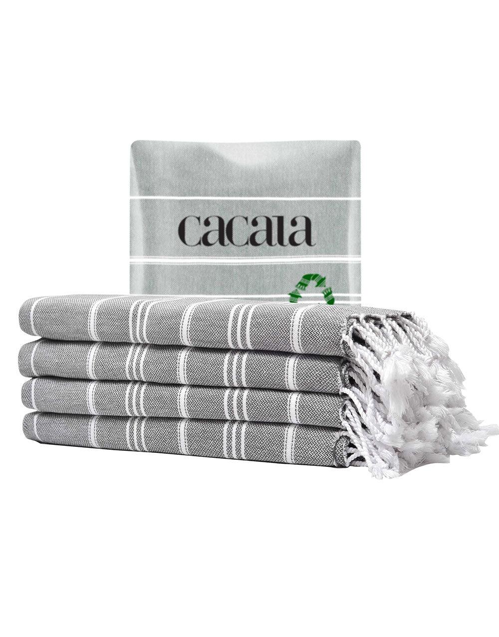 Cacala Hand Towel Set 4 Peskir 60 x 90 cm Antrasit 100% Turkish Cotton - Cacala
