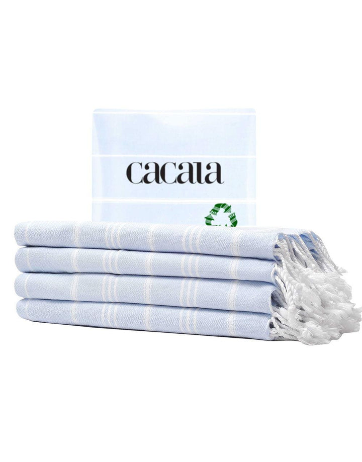 Cacala Turkish Hand Towels Set 4 Peskirs 60 x 90 cm Burgundy 100% Organic  Cotton